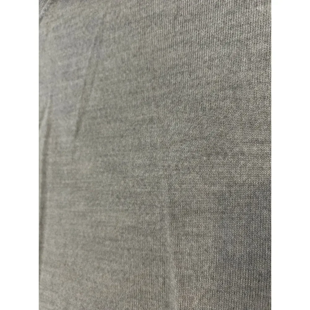 EUC Mens Banana Republic Gray 100% Merino Wool 3/4 Zip Sweater Large MSRP $95